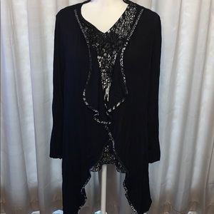 Large Antthony Black Tank & Matching Cardigan